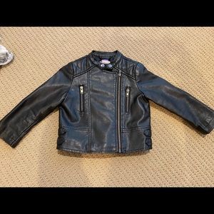Girls black leather jacket